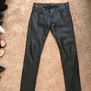 Black leather all saints pants
